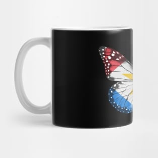 Saba Islander Flag  Butterfly - Gift for Saba Islander From Saba Island Mug